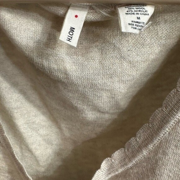 Moth Anthropologie Peplum Short Sleeve Fanning‎ Flame Sweater Size Medium - Picture 15 of 15